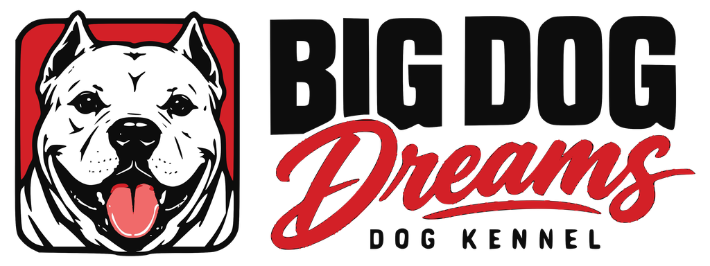 Big Dog Dreams smiling white pitbull logo